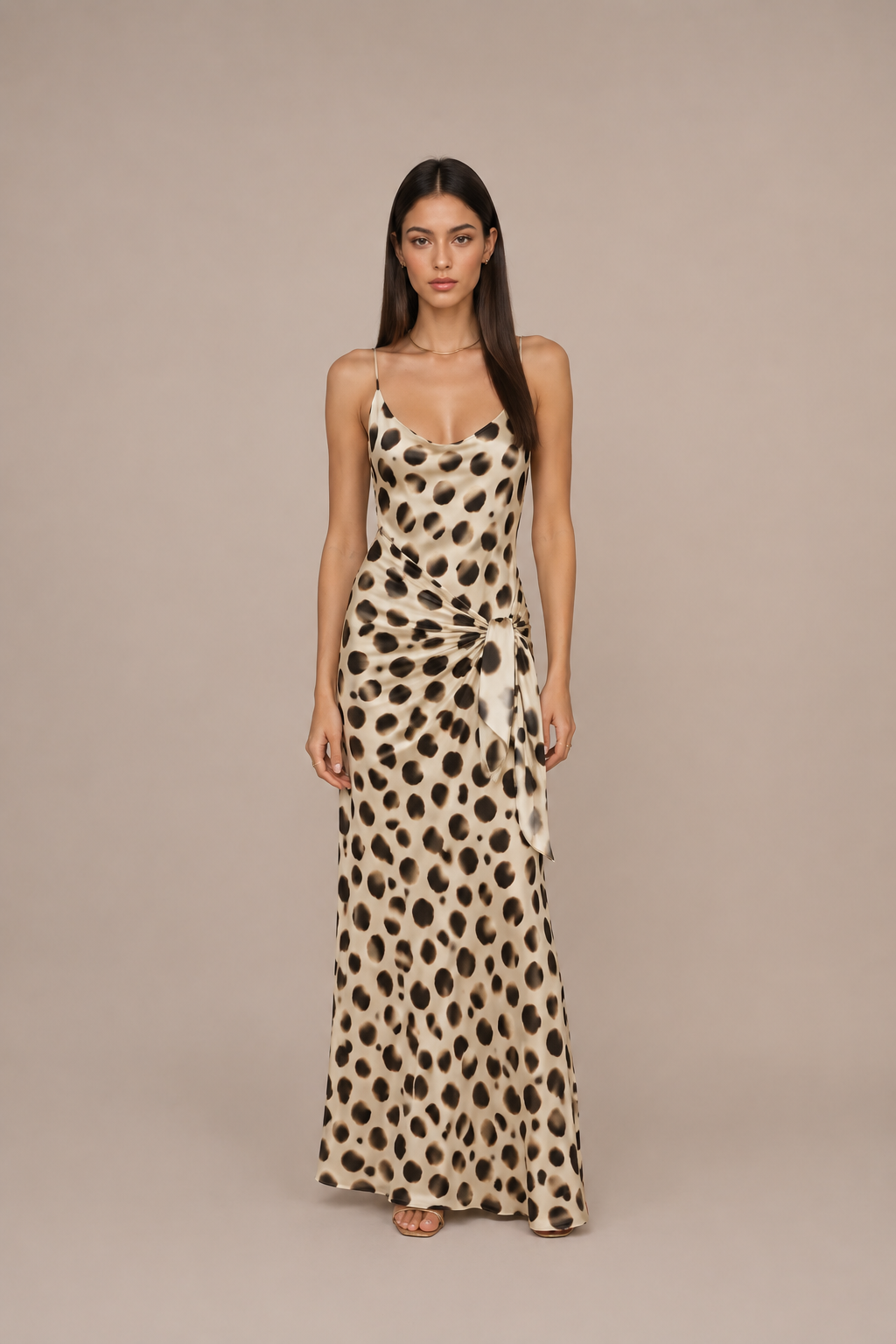 Lucia - Vestido Largo Animal Print con Lazada