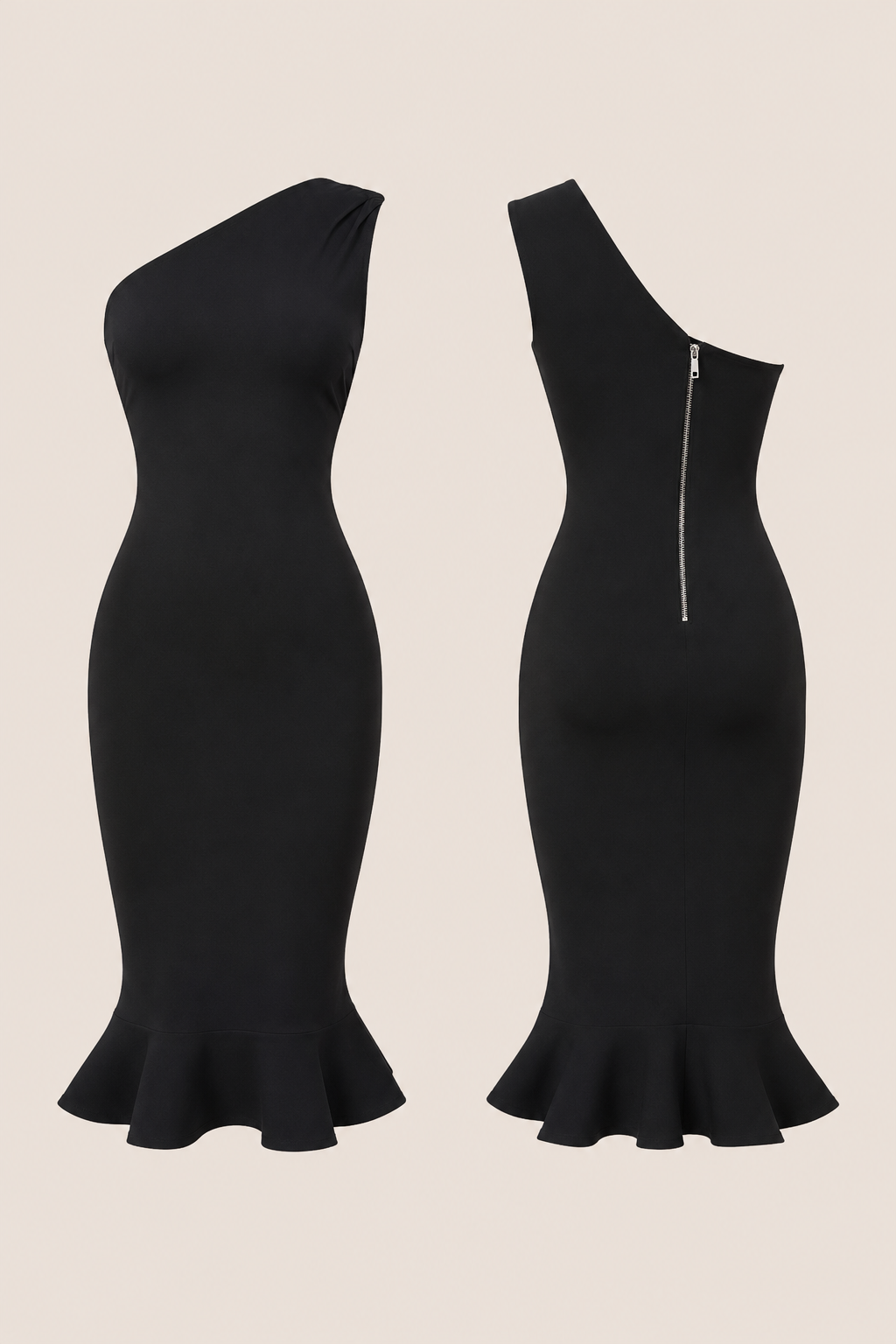 Vega - Vestido Bandage Sirena Un Hombro Negro