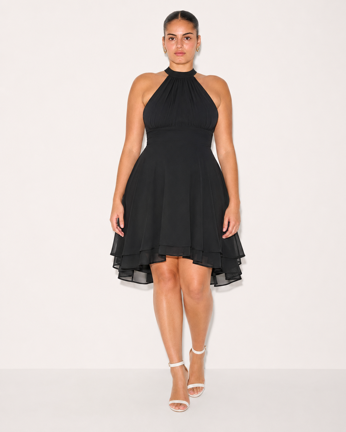 Ana - Vestido Halter Gasa en Capas