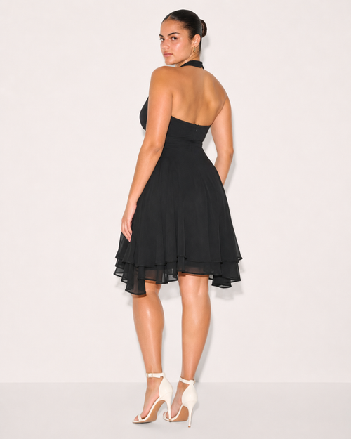 Ana - Vestido Halter Gasa en Capas