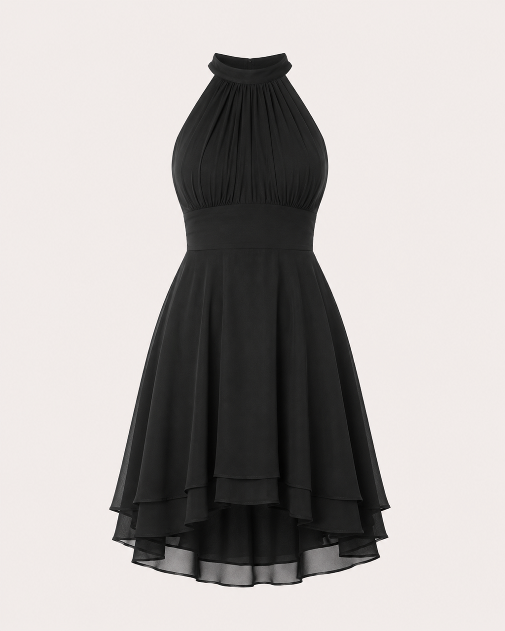 Ana - Vestido Halter Gasa en Capas