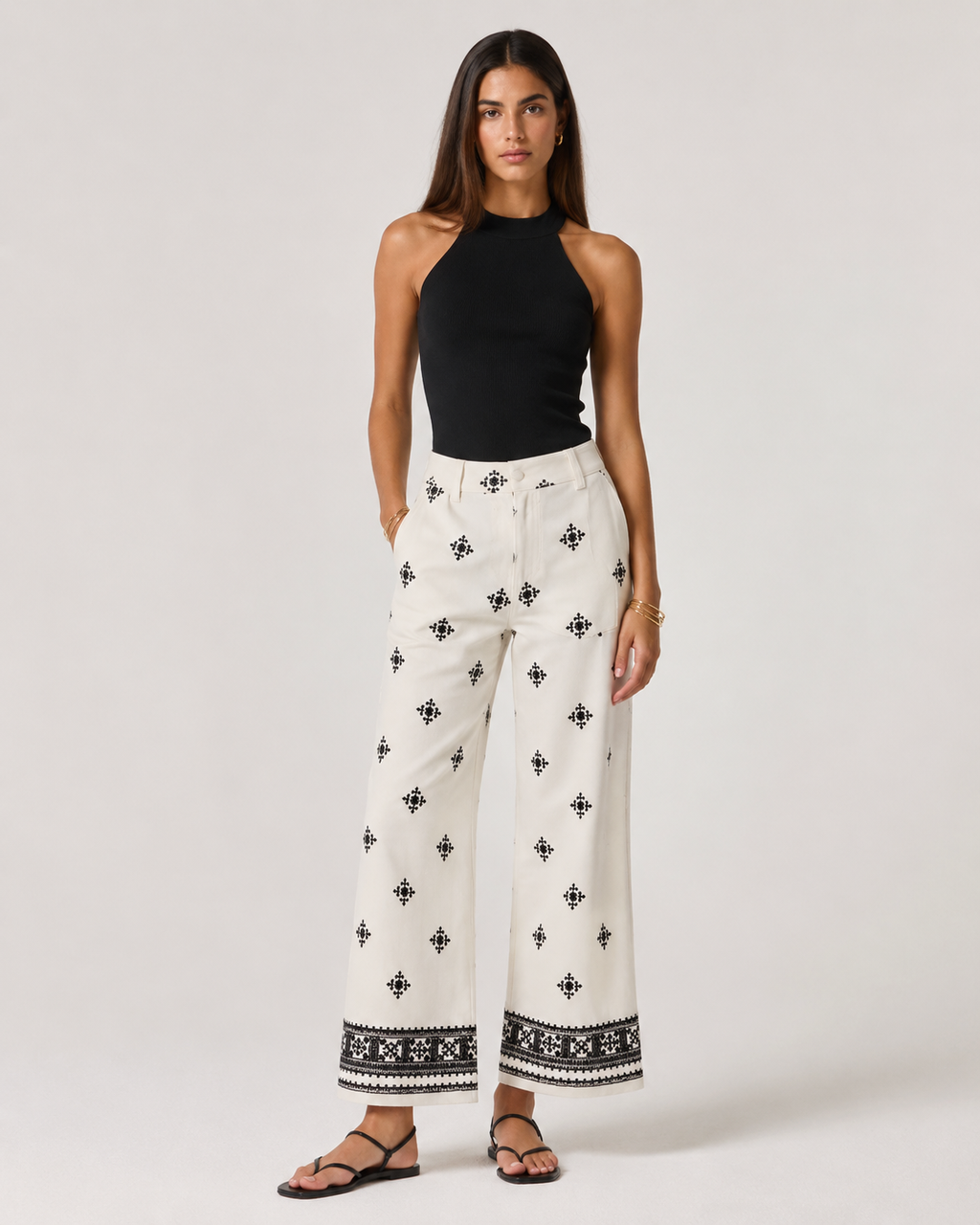Claudia - Pantalón Bohemio Bordado
