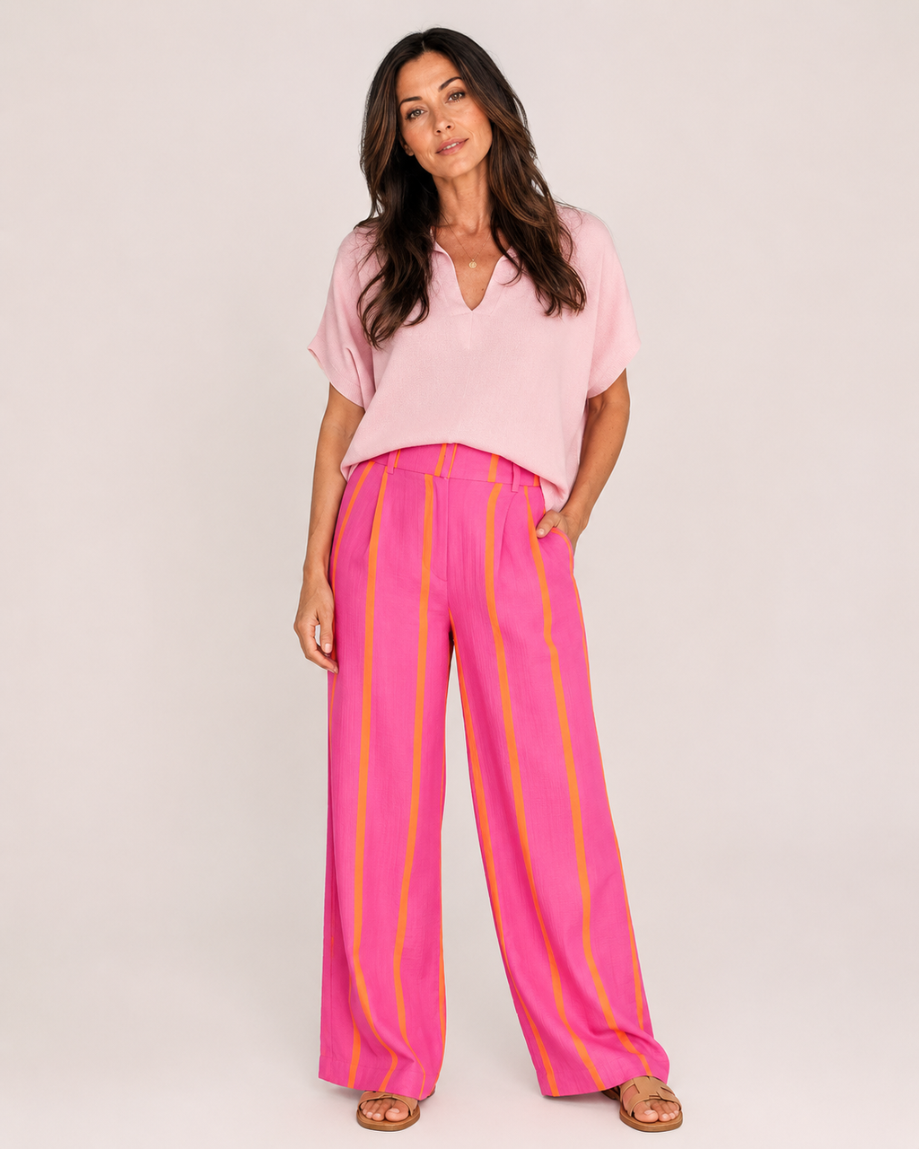 Aitana - Pantalón Rayas Plisado