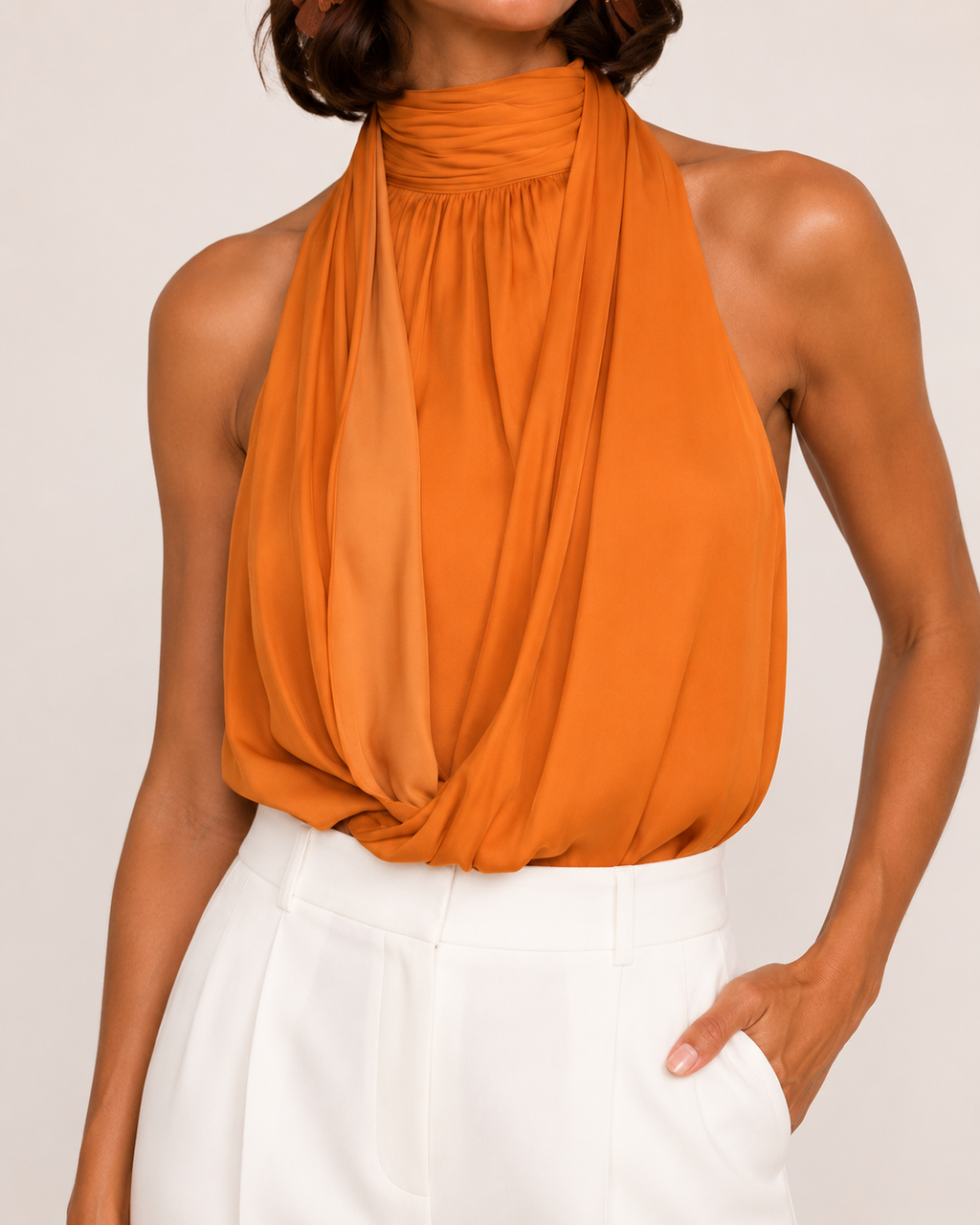 Sofía - Blusa Halter Plisada