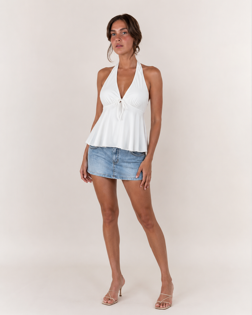 Paula - Camisola Halter Escote V