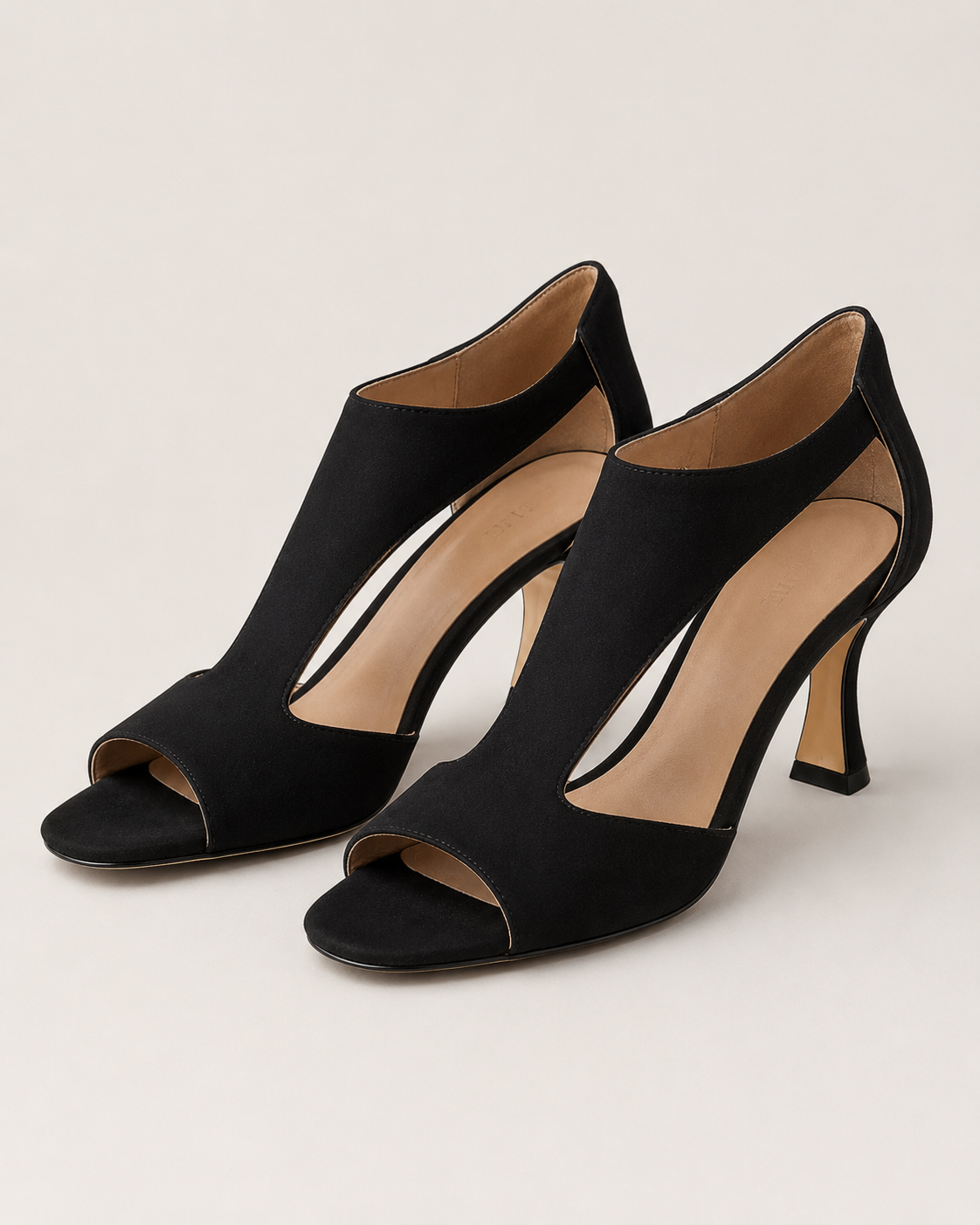 Sandalias Peep Toe Cremallera Tacón Fino