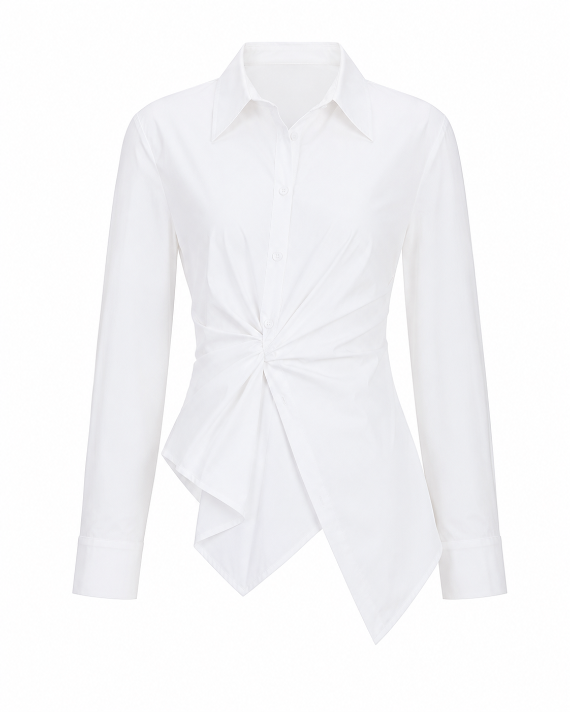 Camisa Blanca Entallada Manga Larga