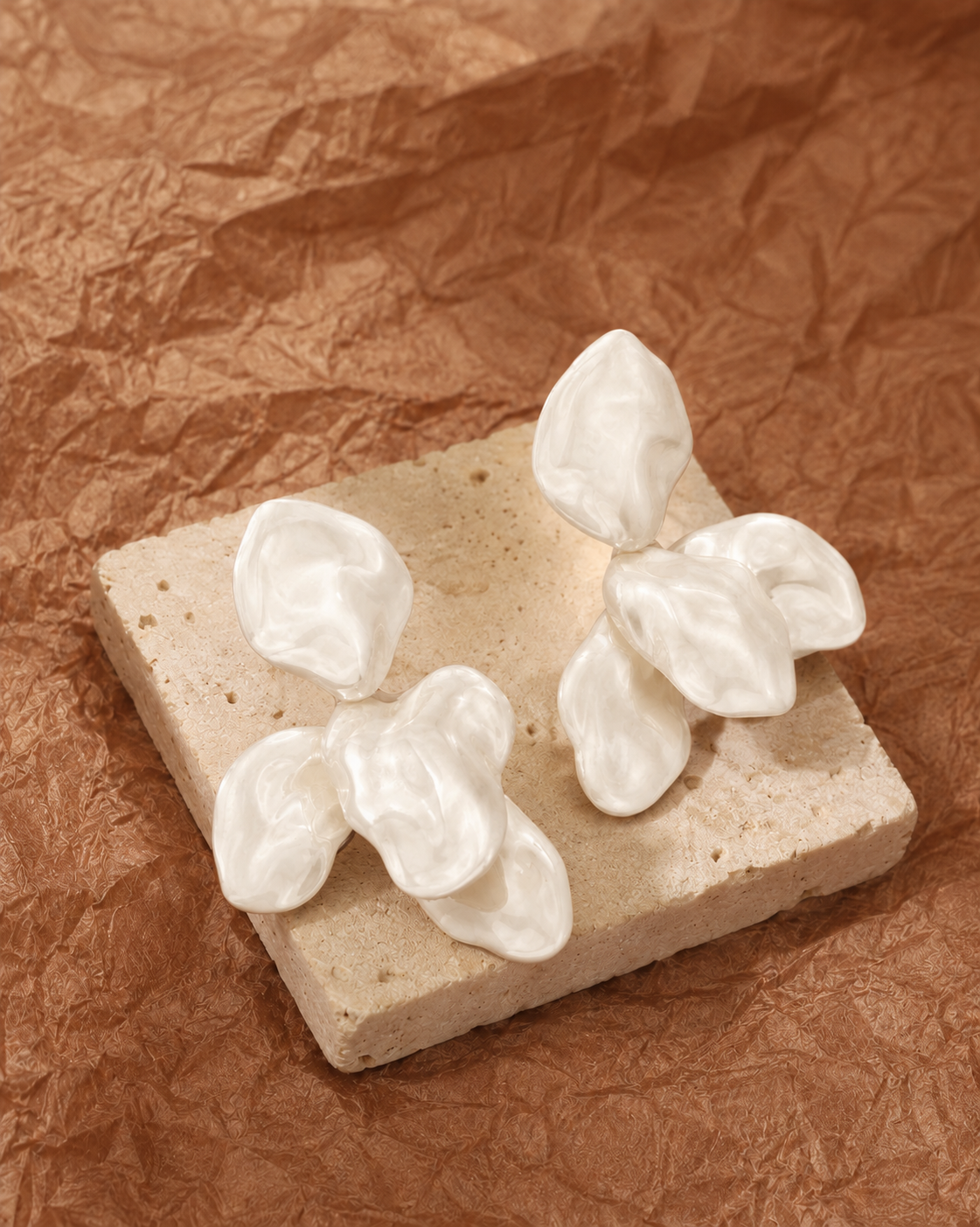 Pendientes Flor Blanca Bohemios