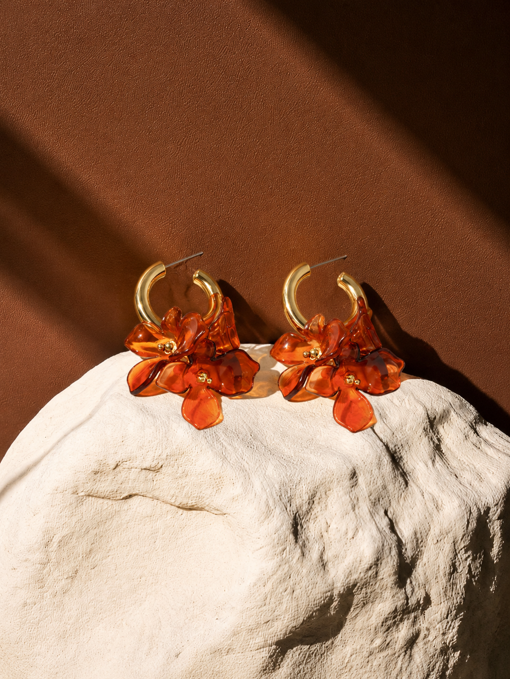 Pendientes Flor Acrílica Retro