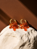 Pendientes Flor Acrílica Retro