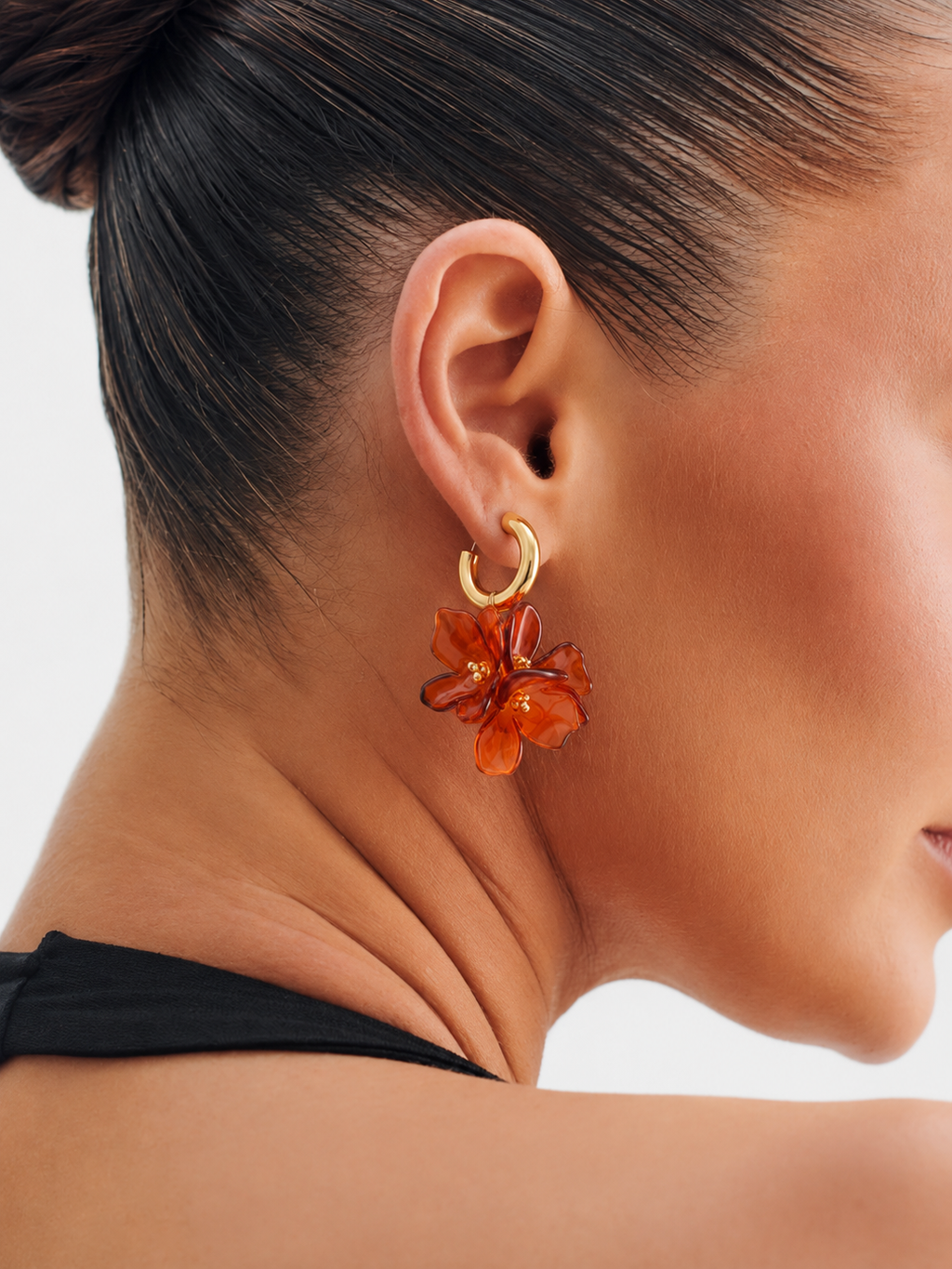 Pendientes Flor Acrílica Retro