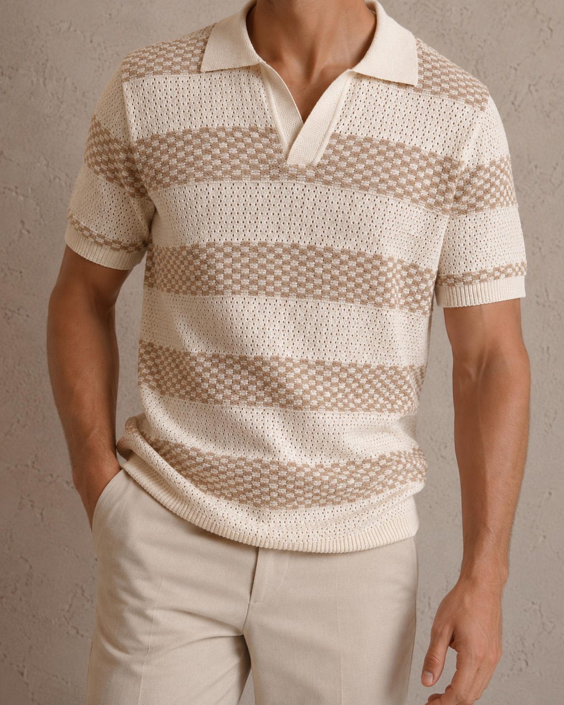 Polo Punto Rayas Cuello Camisero