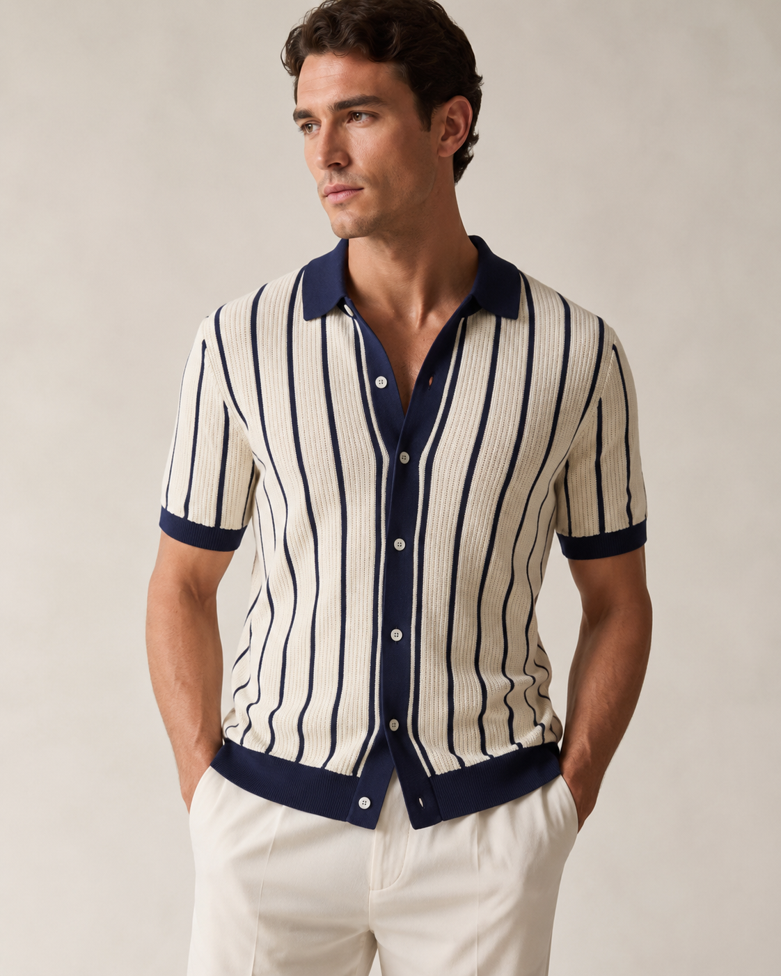 Polo Punto Rayas Cuello Vuelto