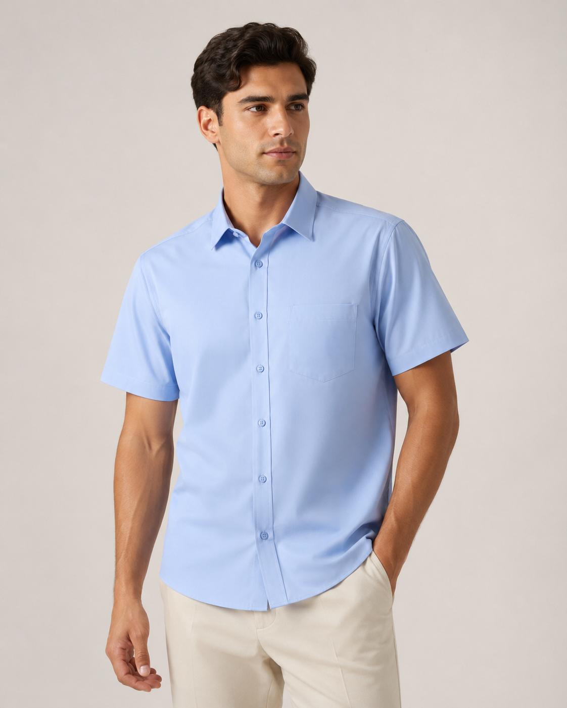 Camisa Vestir Antiarrugas Bolsillo