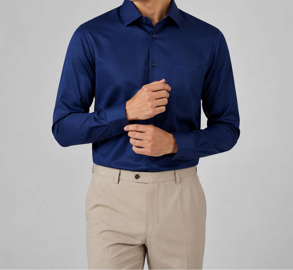 Camisa Blanca Brillante Seda Helada