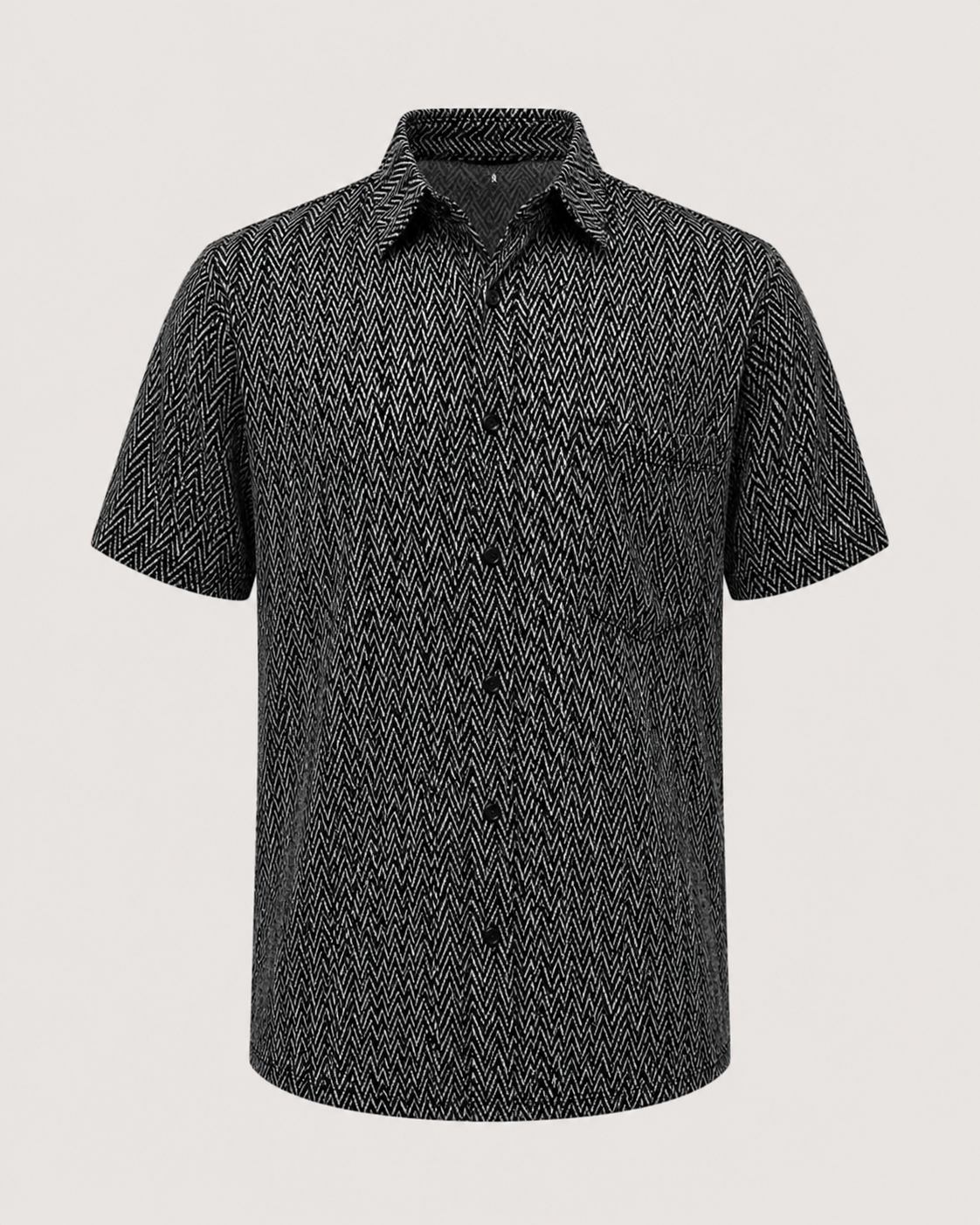 Camisa Punto Espiga Cuello Vuelto