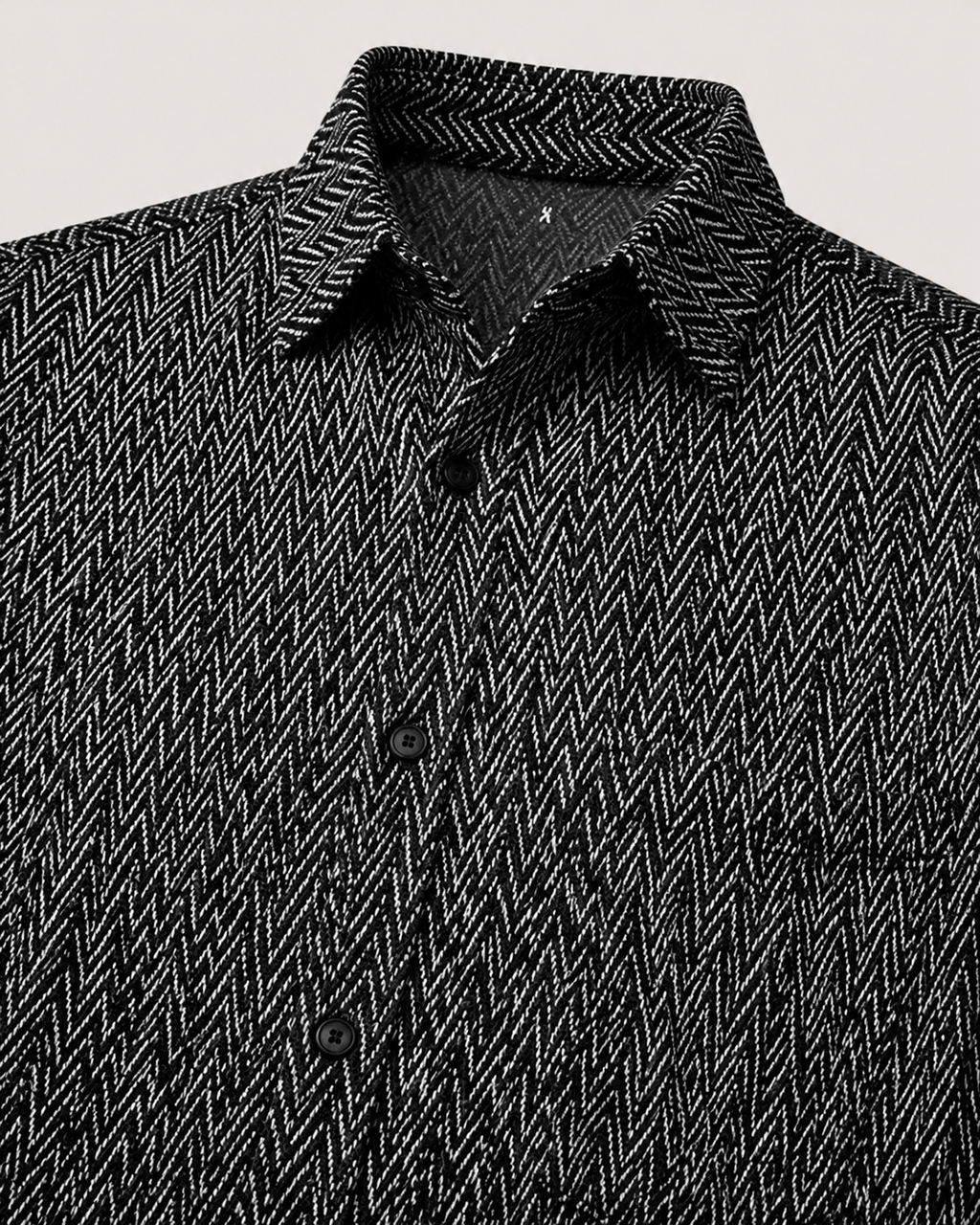 Camisa Punto Espiga Cuello Vuelto