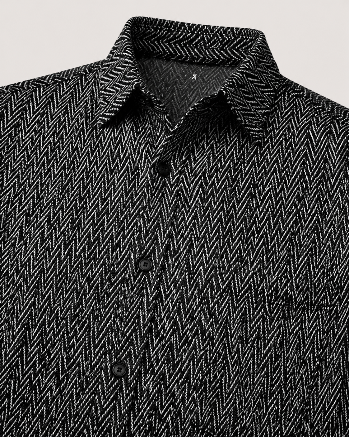 Camisa Punto Espiga Cuello Vuelto